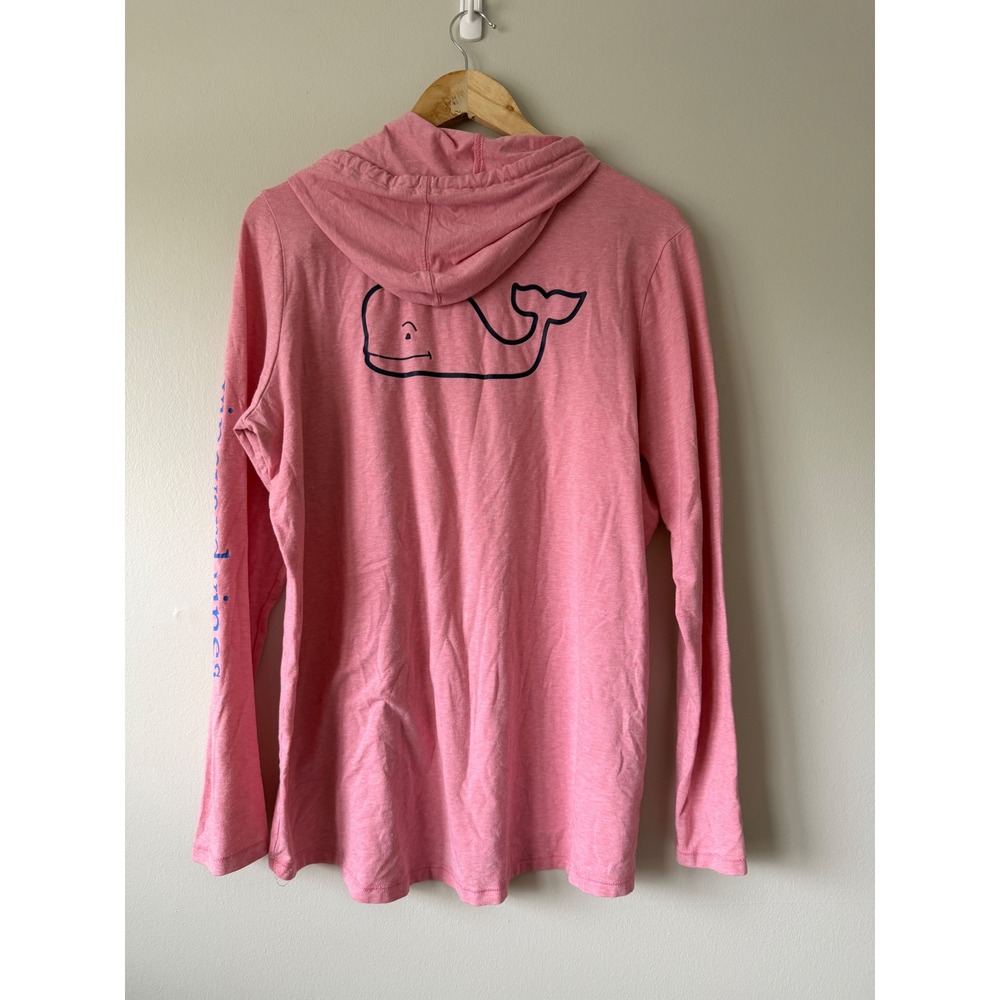 Vineyard Vines Womens XL Edgartown T-Shirt Hoodie Pink Whale Graphic Long Sleeve - Picture 4 of 6